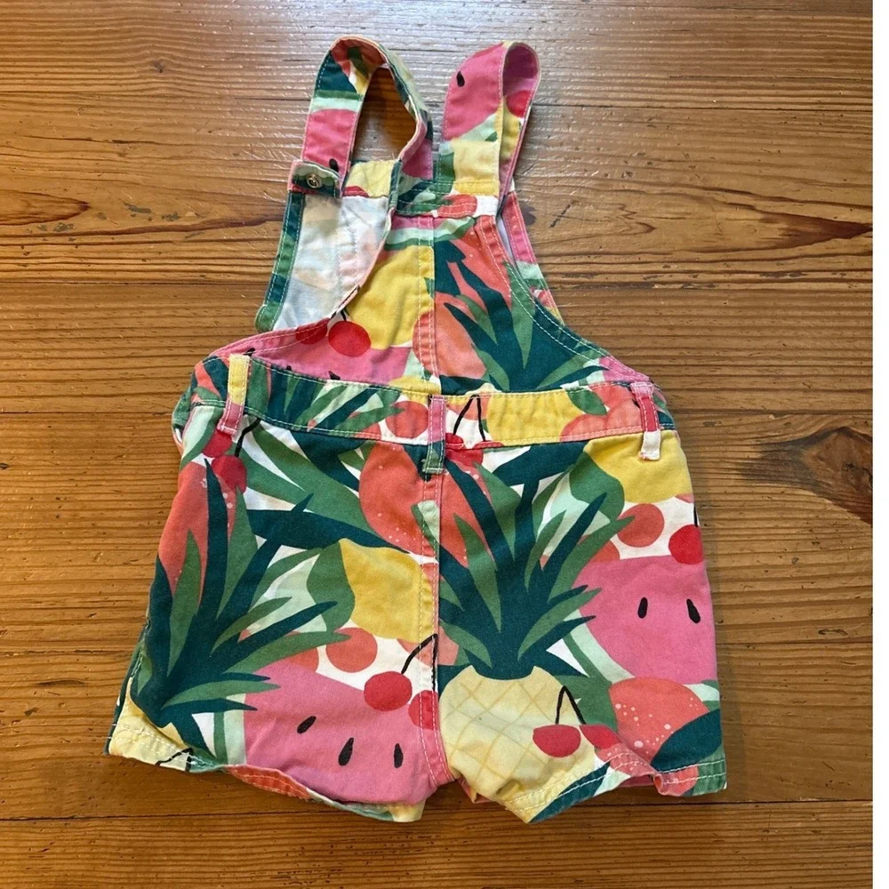 The Children's Place Shortalls Kids Multi Color Fruit Print Summer‎ SIZE 2T